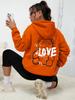 Graffiti Line Bear Einfacher Druck Damen Kapuzenpullover Harajuku S-3xl Sweatshirt Mode Lässig Straße Mit Kapuze Herbst Warm Streetwear Damen