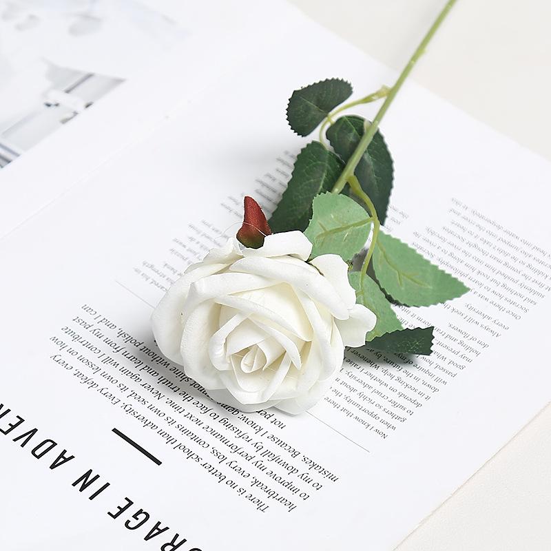 Sevgililer Günü veya Qixi Festivali, Düğün Dekorasyonu, Gül Çiçek Duvarı veya Etkinlik Dekorasyonu İçin Tek Kadife İnci Gül Yapay Çiçek.