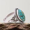 925 Sterling Silver Handmade Designer Blue Copper Turquoise Ring Statement Ring Boho Jewlery Anniversary Birthday Gift