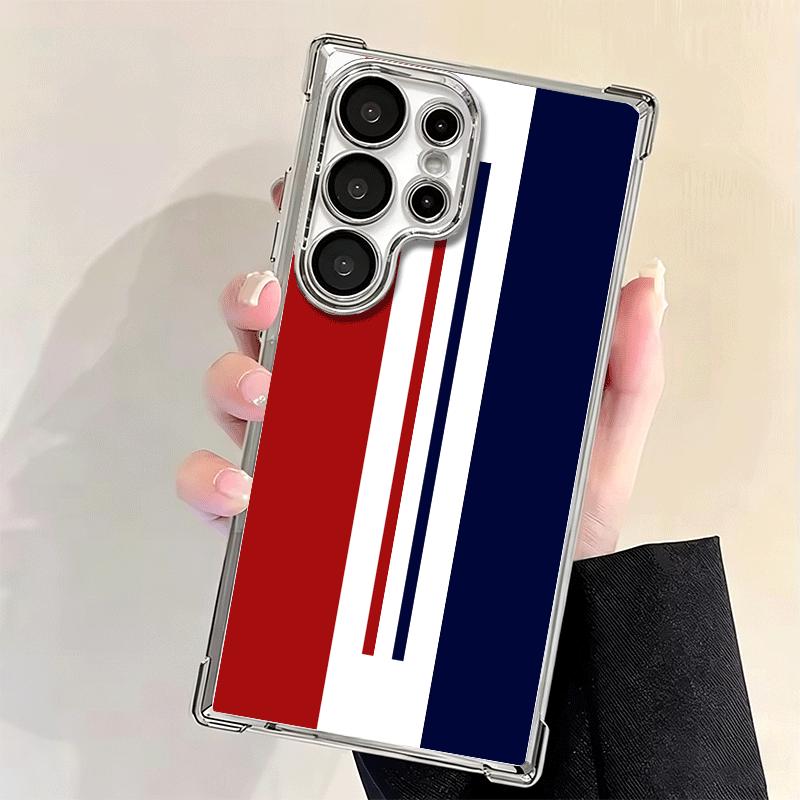 Luxury Sports Line Cool Stripe Plating Phone Case For Samsung Galaxy S24 S25 FE S26 Edge S23 Ultra S22 S21 Plus S20 Anti-Fall Ai