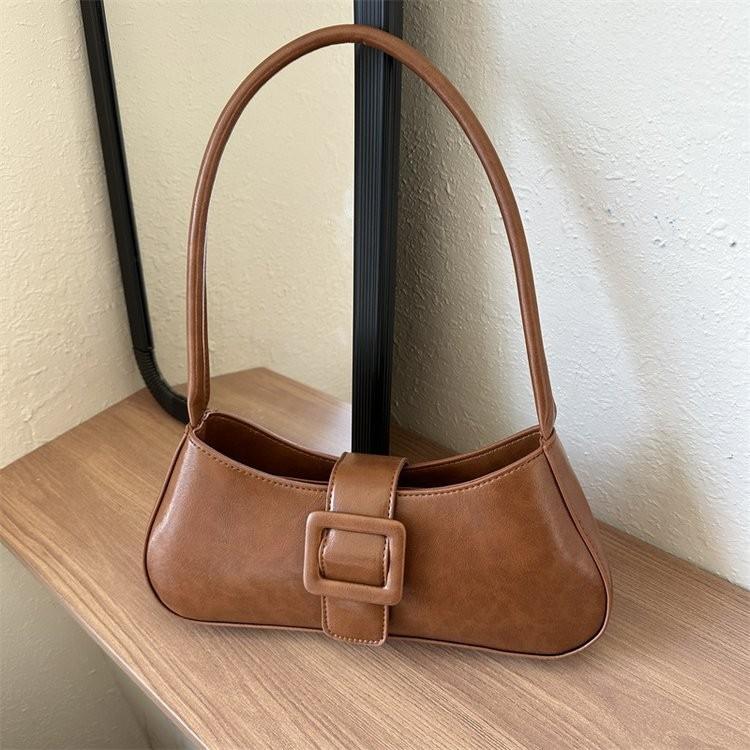 Chic Casual Handheld Bag In Black And Brown Colors Soft Pu Material For Everyday Use
