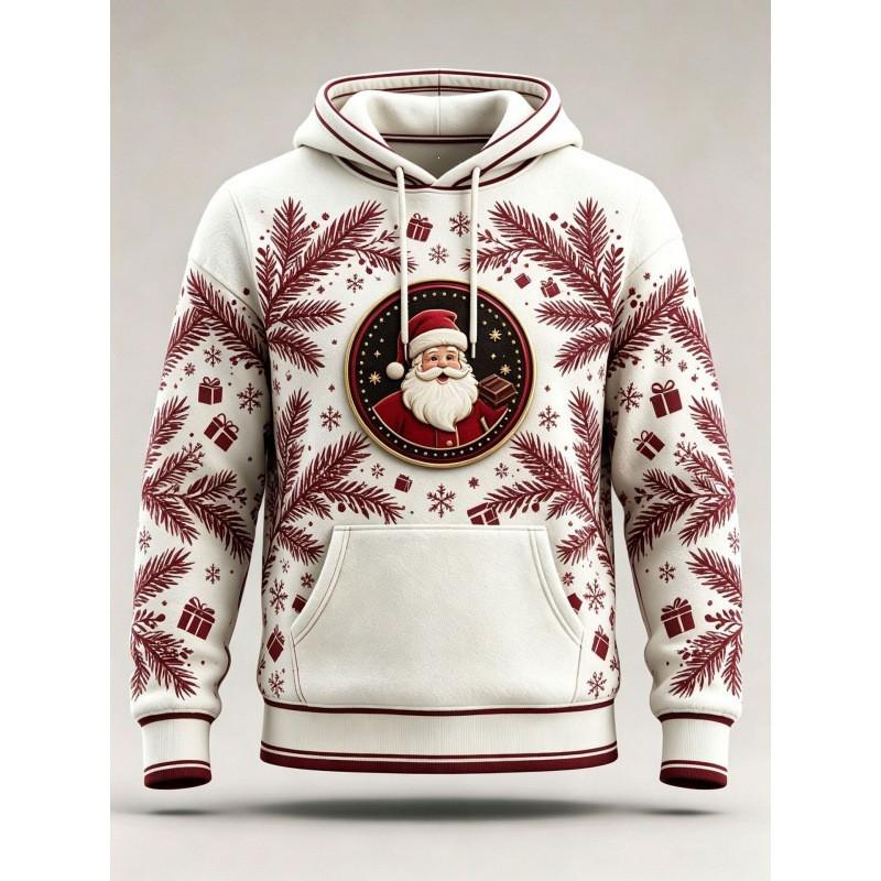 Christmas Hoodie 3D Print Loose Fit Long Sleeve Sweatshirt Men Women Youth Casual Winter Wear