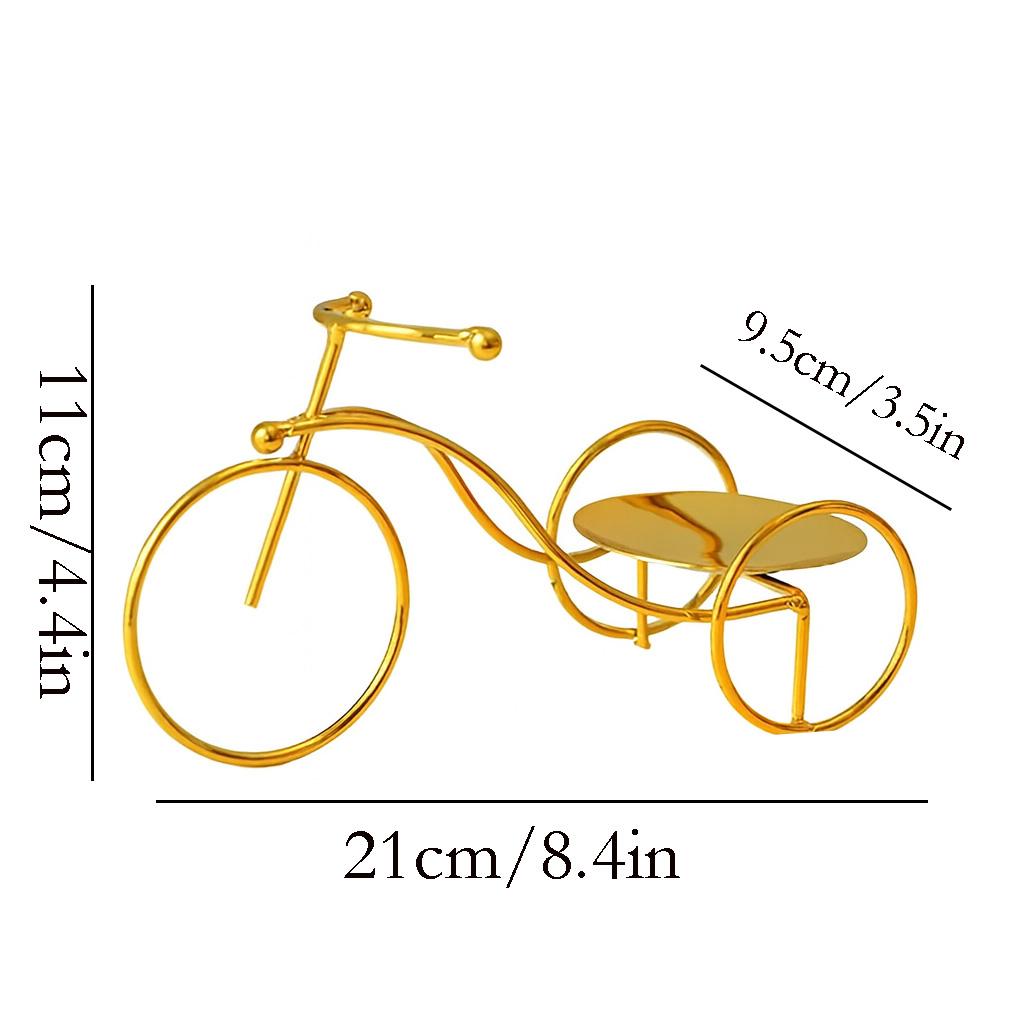 Metal Bicycle Candle Holder / Diffuser Stand, Decorative Tricycle Rack, 2 Colors (Black/Gold), Creative Home Decor Gift,