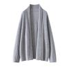 Cashmere Collared Mid-Length Jacquard Knit Cardigan - Long-Sleeved Autumn/Winter Commuter Style for Women
