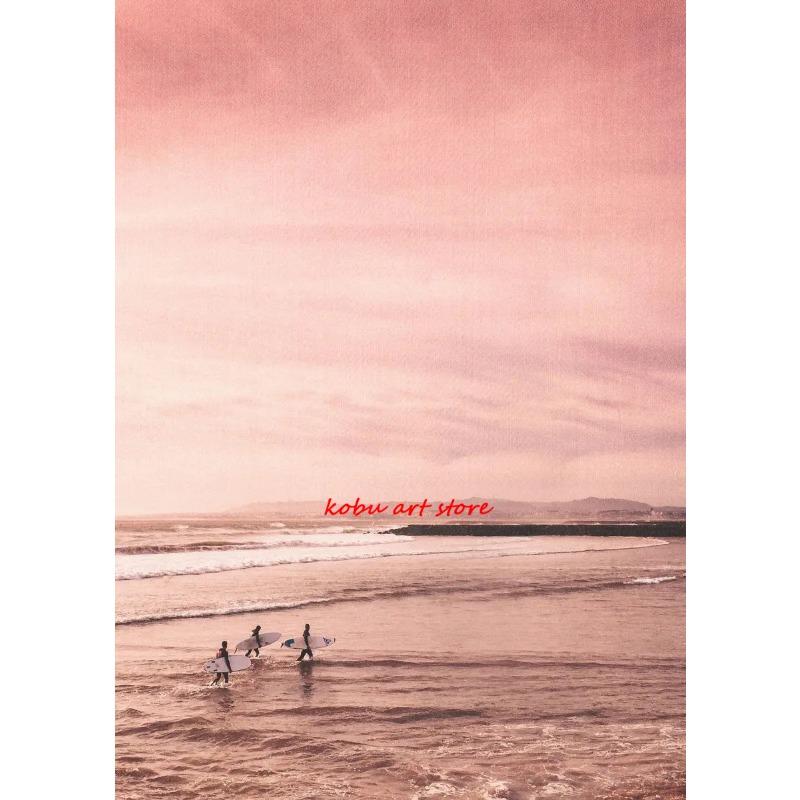 Pink Beach Ocean Landscape Canvas Painting Poster Prints Surf Coconut Tree Nordic Wall Art Picture for Living Room Home Decor