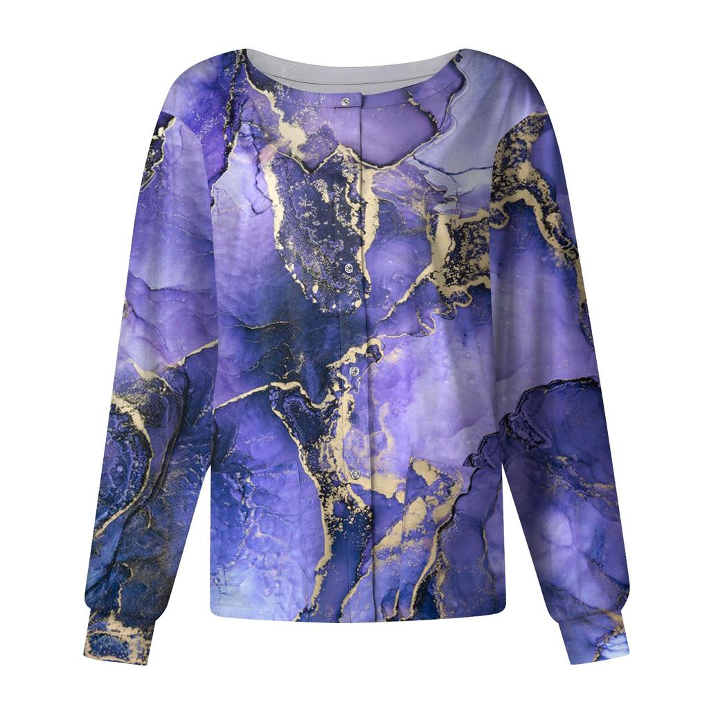 Ženy Vzor s dlouhým rukávem Kapesní Pracovní stojáček Jednořadý ochranný overal Cardigan Bunda Top