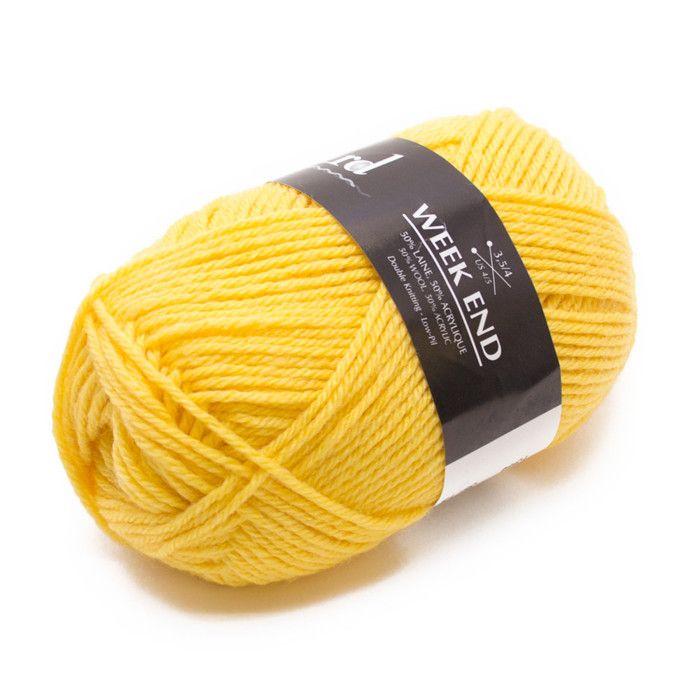 Knitting Yarn Week End 1344 Yellow 50% Wool