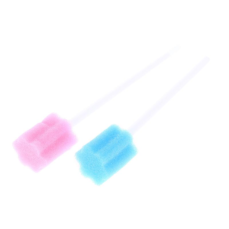 100Pcs/set Disposable Oral Care Sponge Sticks Oral Swabs Single Use Disinfectant Stick Plum Blossom Shape Cleaning Accessories