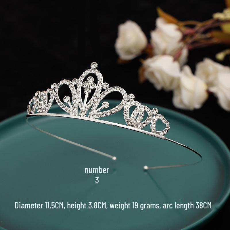 Serre-tête Couronne de Princesse à Strass pour Enfants - Mignon Style Peigne Chat Lapin Incrusté de Diamants pour Filles