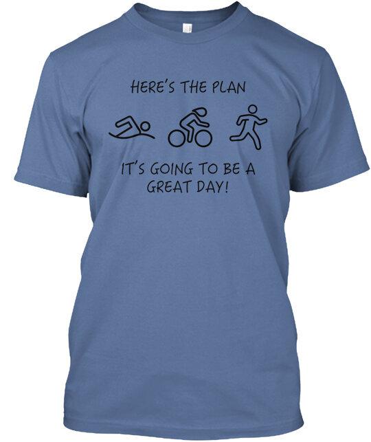 

Here s The Plan triathlon T-Shirt Made in the USA Size S to 5XL 2XL