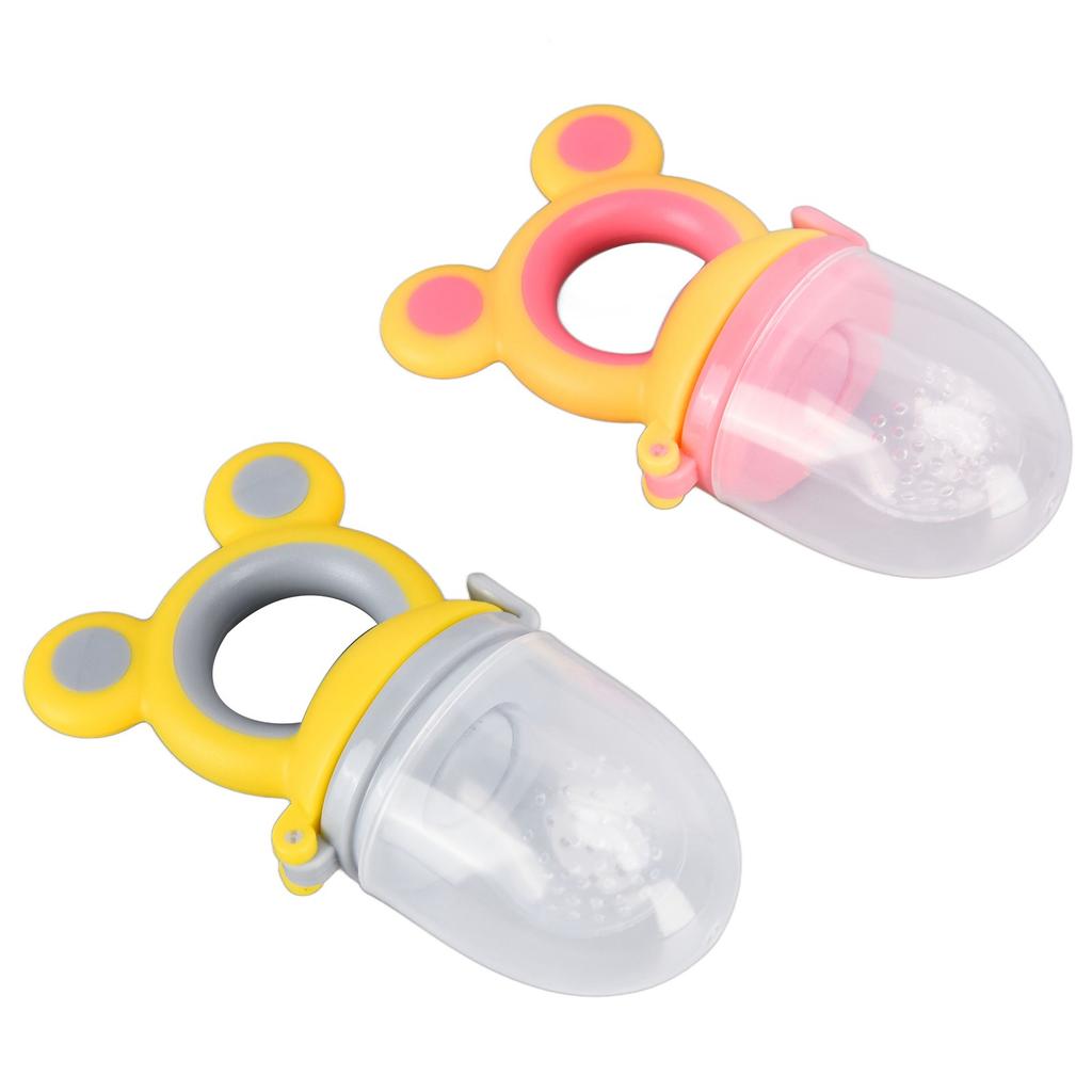 2pcs Baby Food Fruit Feeder Pacifier Cute Safe Self Feeding Nipple Teething Toy for Infant Toddler