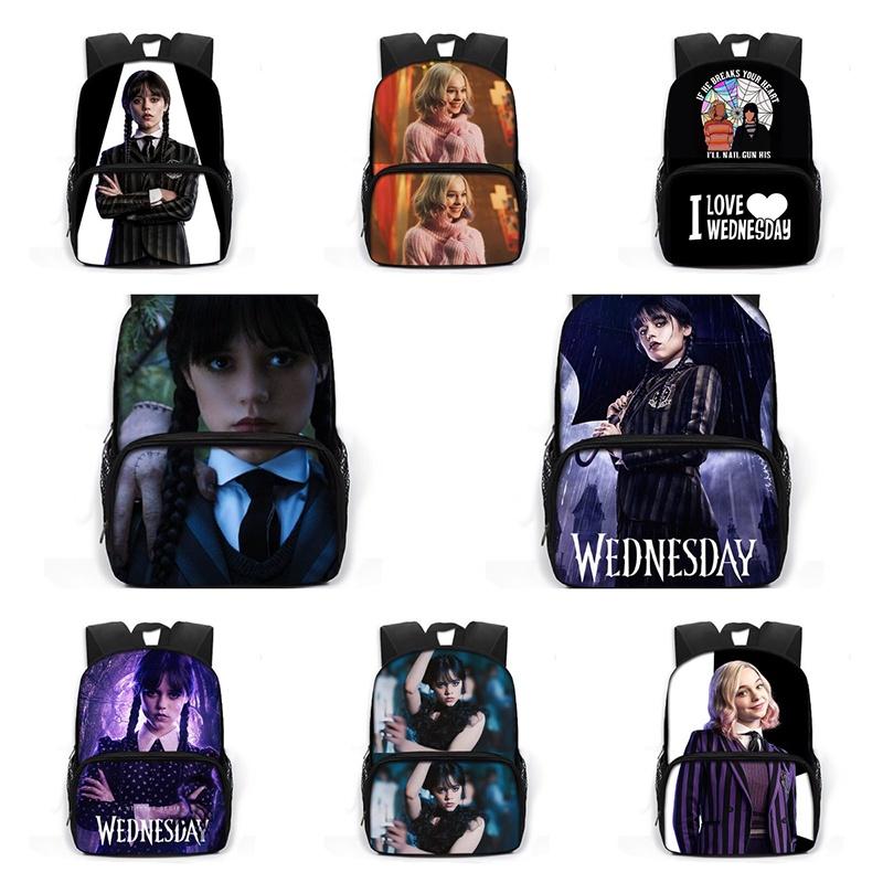 Wednesday The Adams Family Backpack – Large Capacity Schoolbag Travel Bag Kid Gift