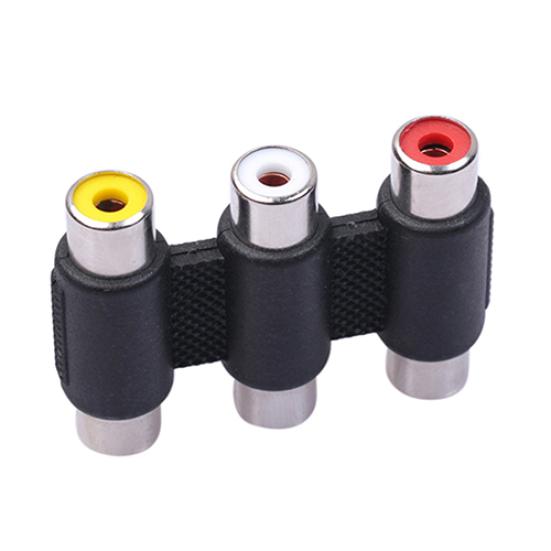 3 RCA AV Audio Video Female To Female Coupler Adapter Extension Cable Component