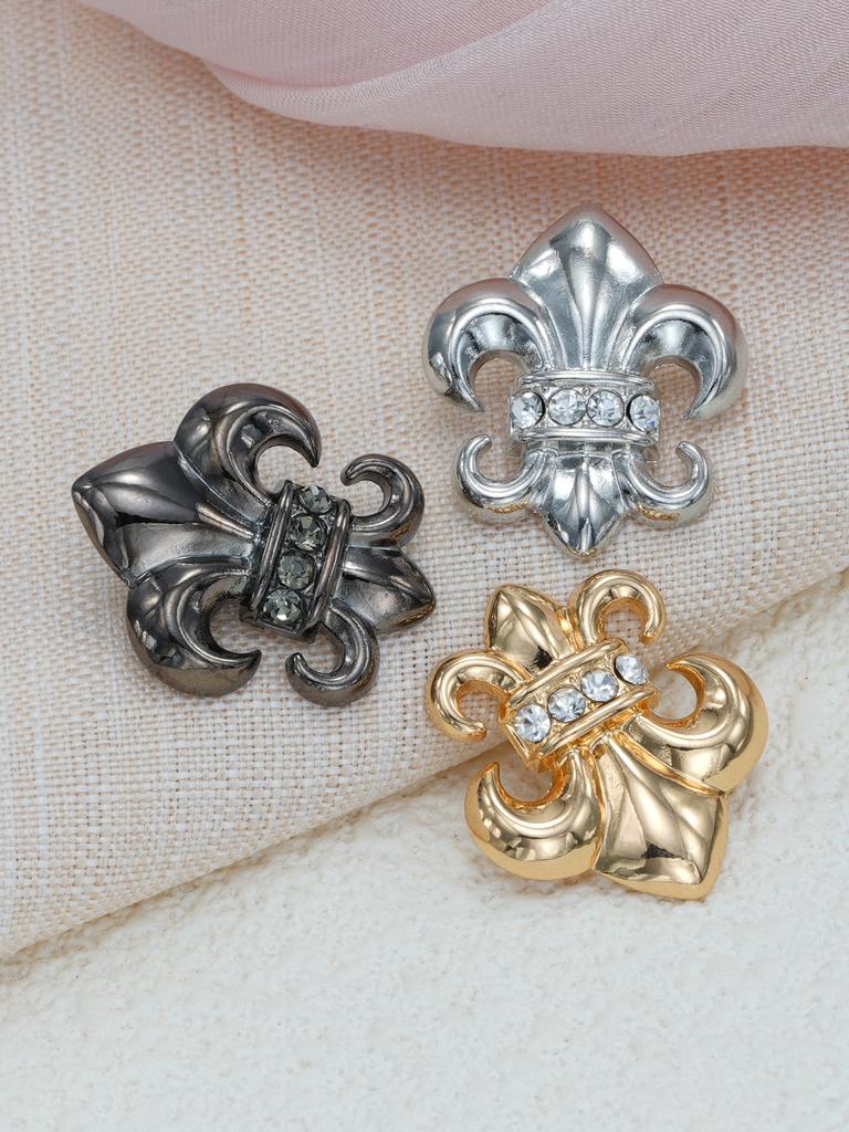 10Pcs Beautiful  Shank Buttons Zinc Alloy Flower Shape Buttons Women'S Sweater Coat Accessories