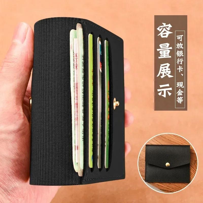 Small Credit Bank Card Purse Solid Leather Multi Slot Coin Money Card Holder Wallet Women Men Ultra-thin Id Card Holder Bag Case