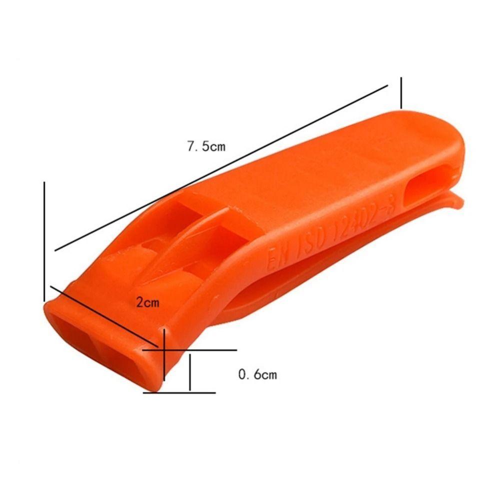 PP Plastic Outdoor Survival Whistle Loud Dual Band Survival Rescue Whistle Double Pipe Orange Outdoor Emergency Whistle Camping