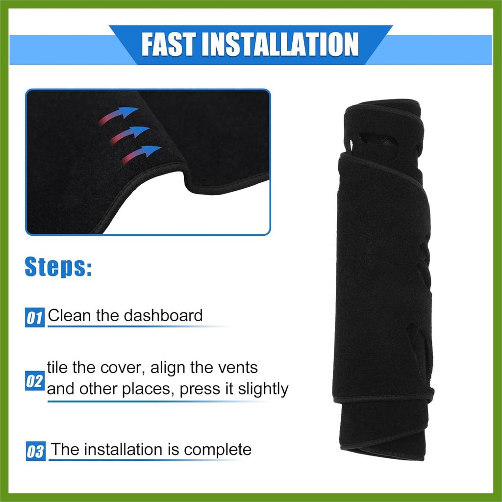 Car Dashboard Cover Compatible for Nissan Murano 2015-2019, Protective Polyester Black Center Console Interior Trim Dash Cover Mat Pad Vehicle