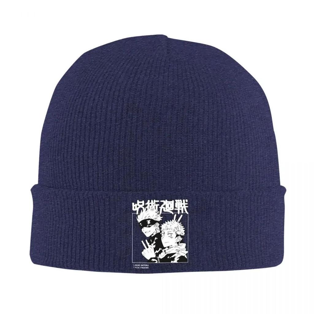 Jujutsu Yuji Itadori Kaisen Satoru Gojo Knitted Caps for Women Men Beanie Winter Hats Acrylic Manga Warm Melon Cap