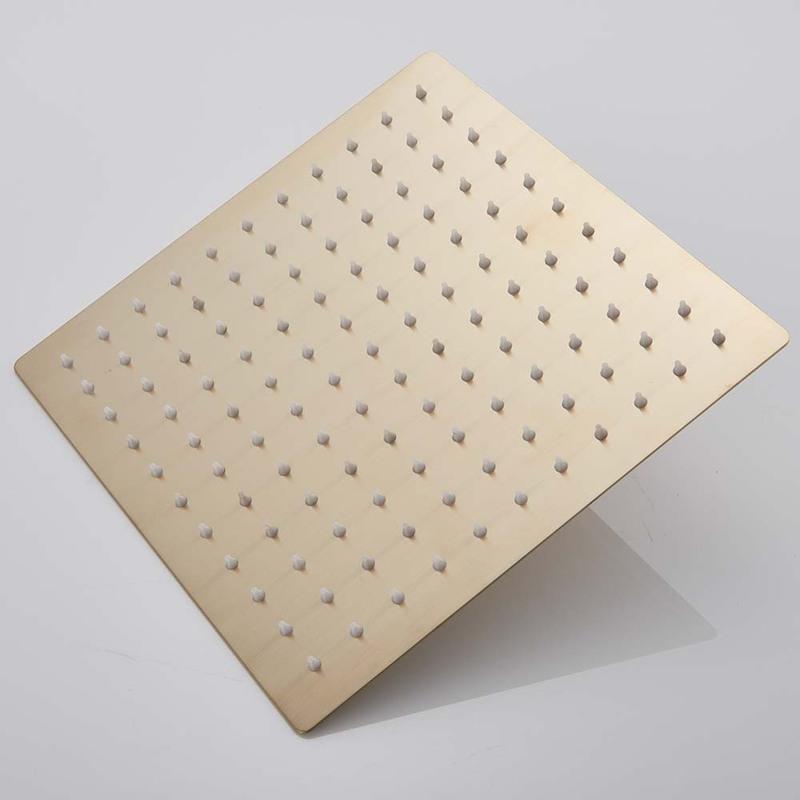 POIQIHY Ultrathin Golden Shower Head 16" Stainless Steel Rainfall Shower Faucet Head Bathroom Black Large Flow Showerhead Faucet