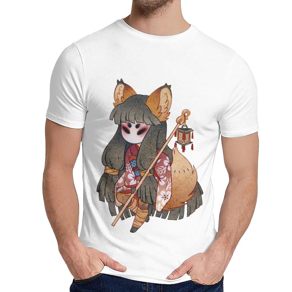 Summer Man T Shirt Mysterious Girl Kitsune Good Cotton Round Collar Cartoon Design T