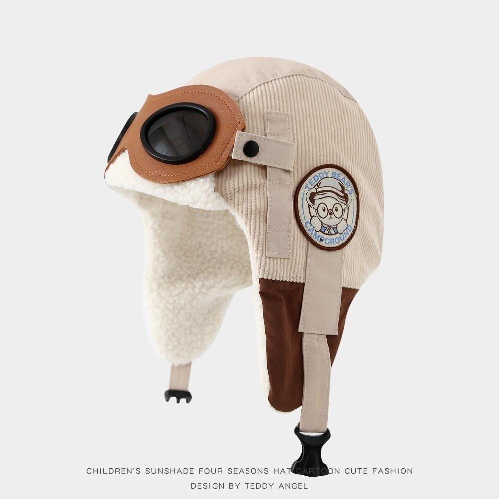 Cute Cartoon Children Pilot Hat Cold Proof Warm Hat New Ear Protection Cap  Winter