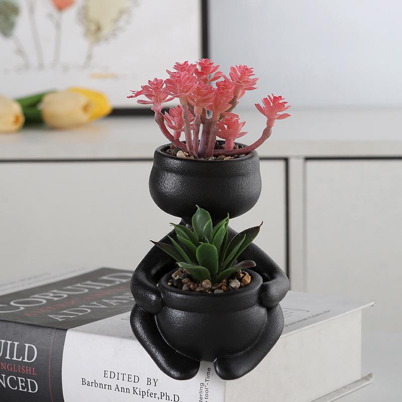 European-Style Succulent Doll Pots: Creative Desktop Green Plant Ornaments