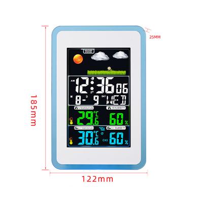 Multifunktionale kabellose Home-Office-Wetterstation, Farb-Digitalanzeige, Uhr, 433 MHz, für den Außenbereich und