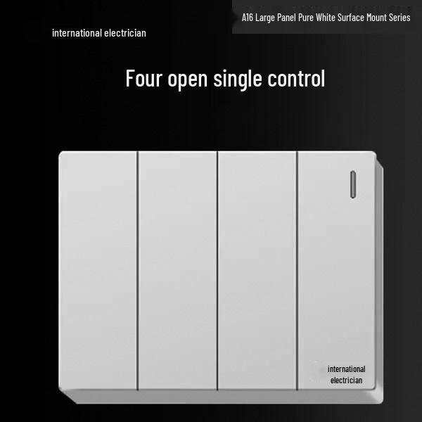 Priză electrică ultra-subțire de 16A cu montaj aparent cu panou de perete cu cinci găuri pentru uz casnic și pentru aparat de aer condiționat