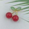High-End Japanese Cherry Brooch - Cute, Anti-Exposure Pin with Korean Oil Drop Design for Ladies