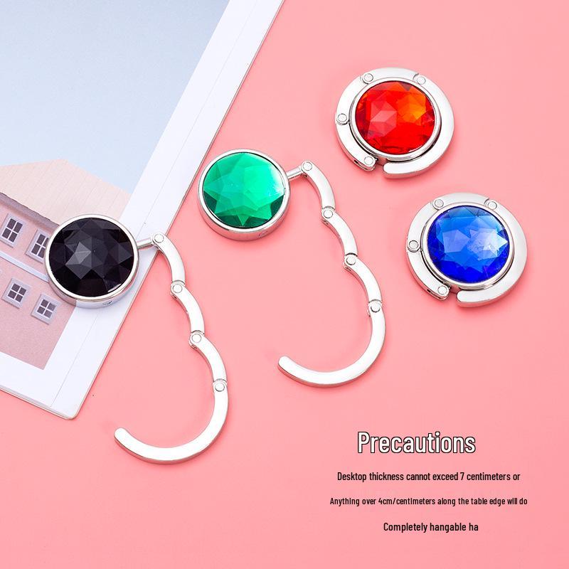 Silver Diamond Folding Handbag Hook - Custom Metal Zinc Alloy Hanger