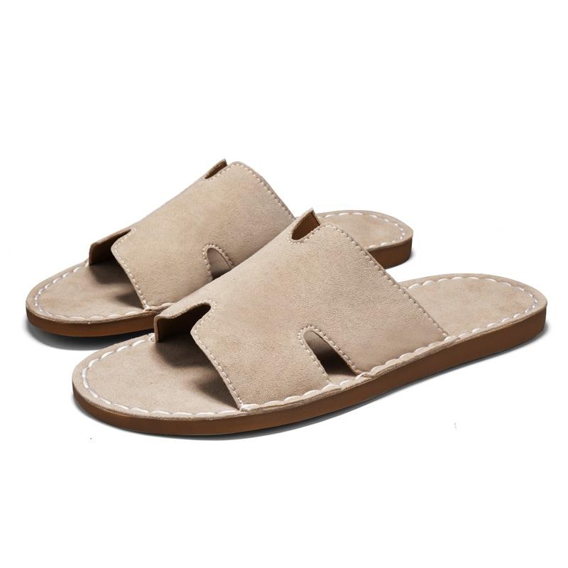 Luxury Suede Leather Summer Men Slippers