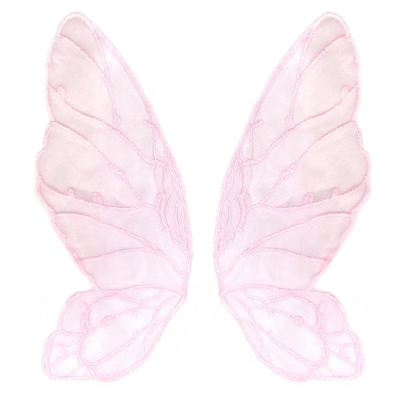 Spitzennetz-Stickerei Schmetterling-Aufkleber Beige zu Blumen transparentes Netz-Bodenstickerei DIY-Spitzenzubehör symmetrische Blumenteile