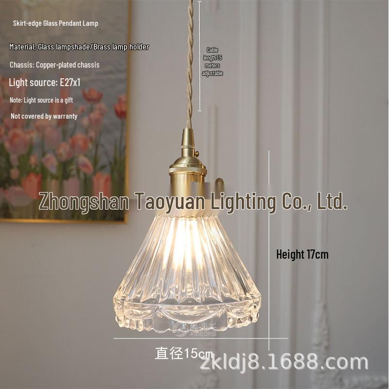 Nordic Modern Glass Pendant Light for Cafe, Restaurant, Bar, or Bedside Without Bulb