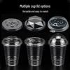 Disposable PET Plastic Cup with Lid - 98mm Caliber for Milk Tea, Coffee, Lemon Tea, or Iced Drinks