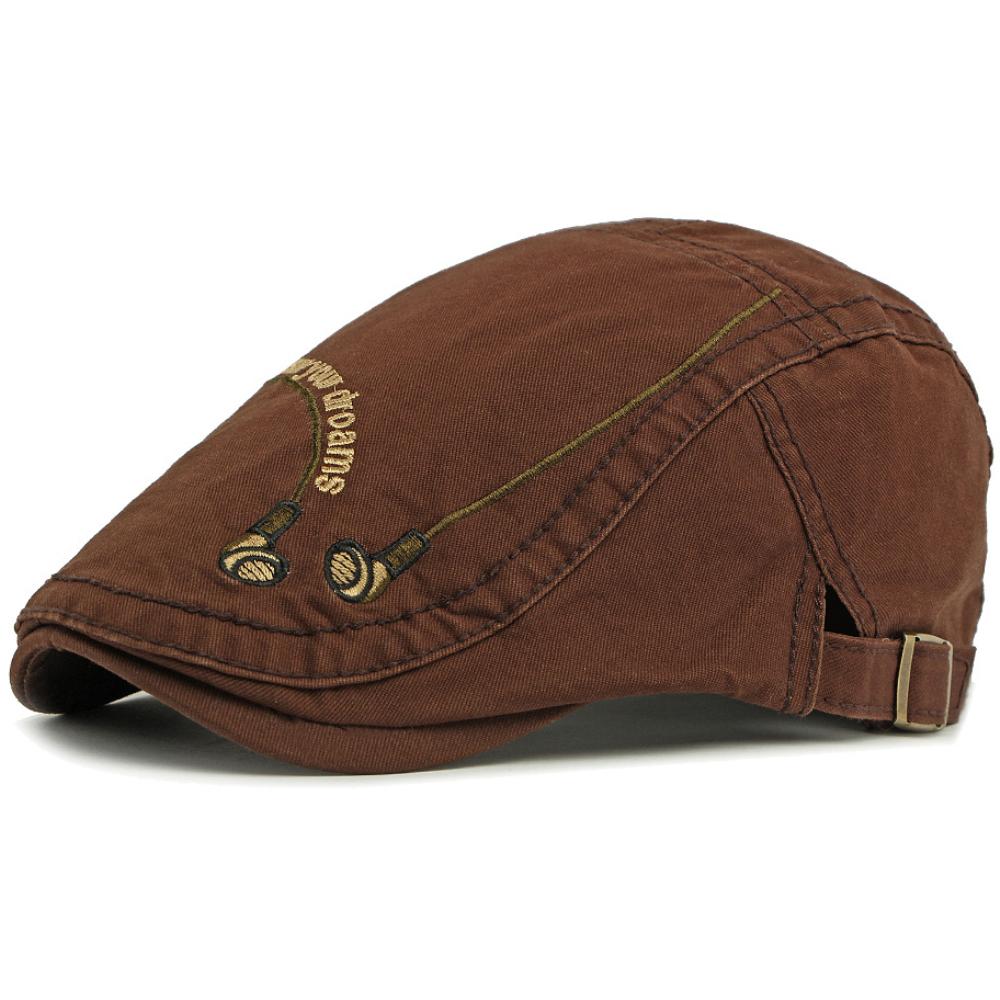 HT4825 Beret Spring Summer Autumn Cap for Men Women 100% Cotton Ivy Flat Cap Artist Painter Hat Male Female Adjustable Beret Cap