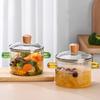 Glass Cooking Soup Pot with Lid Heat-Resistant Borosilicate Glass Cooking Utensils Can Be Used To Cook Soup Milk Instant Noodles