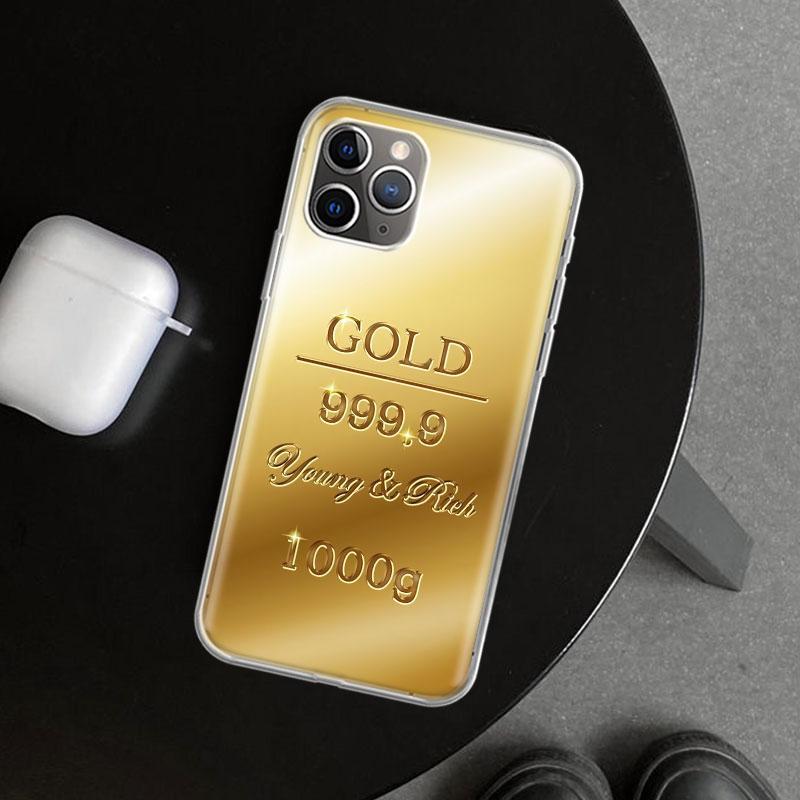 Fine Gold Pattern Printing Phone Case Cover for iPhone 11 12 13 Mini 14 15 Plus 16 Pro Max 17 Air 7 8 + SE Art Customized Fundas