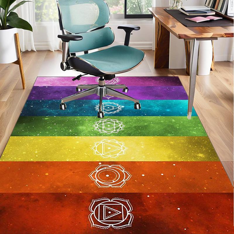 Chakra Balance Meditation Office Rug Chair Mat, Entryway Carpet, Suitable for Front Door, Bedroom, Living Room, Desk, Holiday Gift