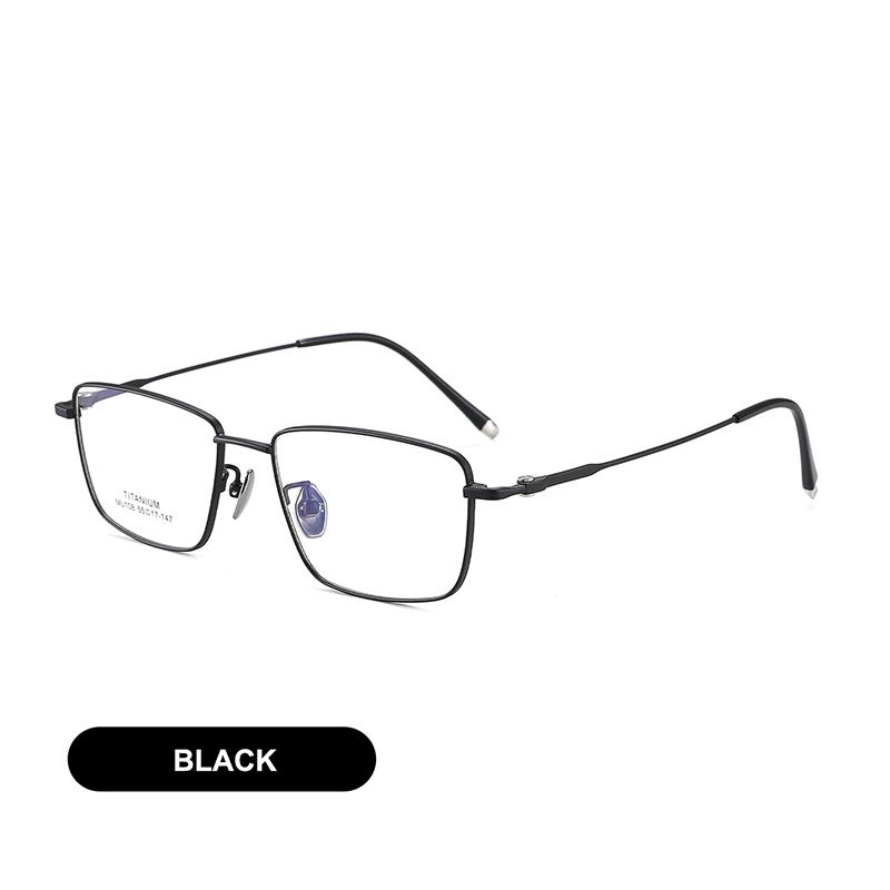 Reines Titan Ultraleichter Brillenrahmen Business Mode Vollrandbrille Herren Quadratisch Feine Textur Brillen
