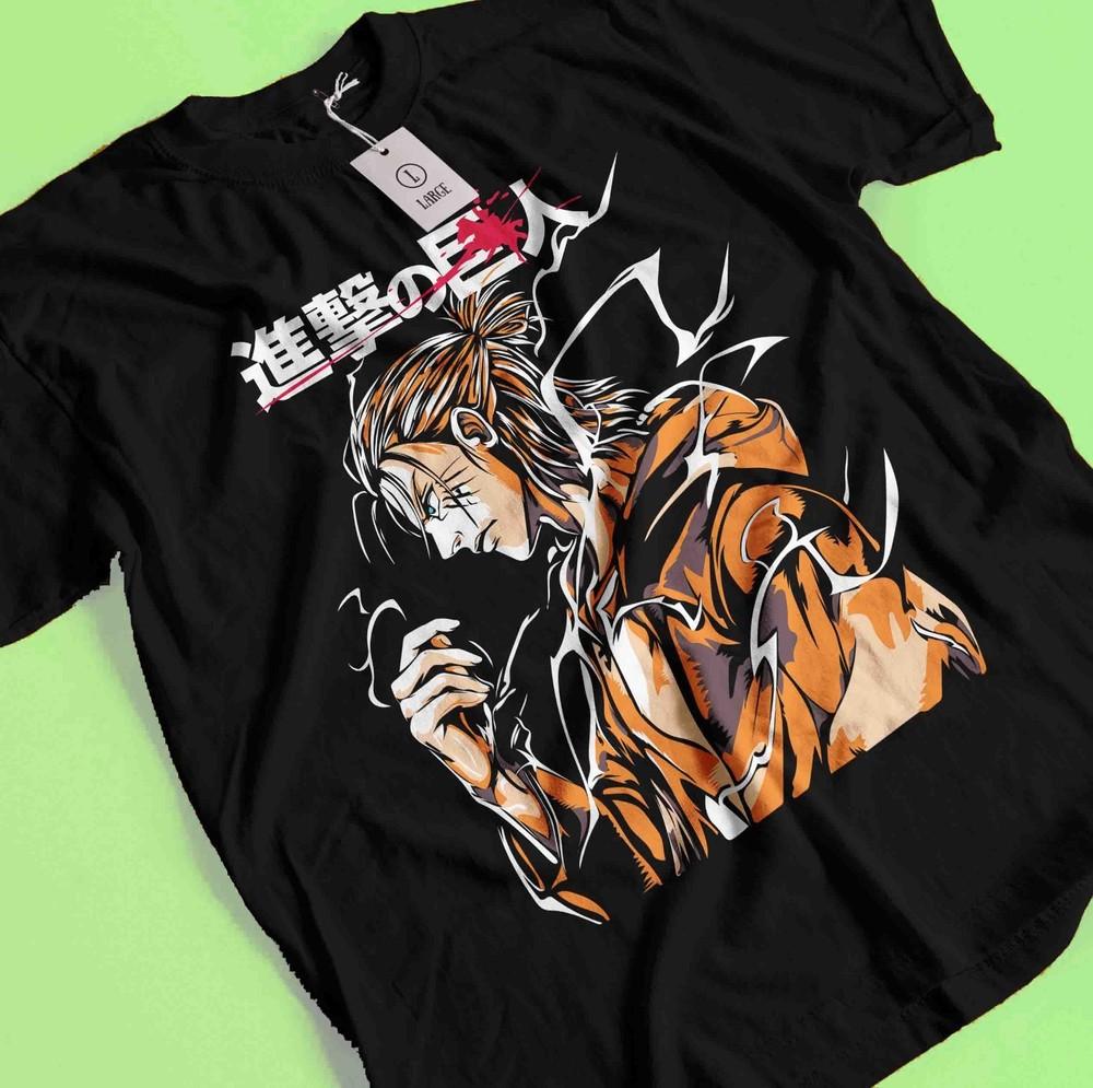 

Attack On Titan Shirt Eren Mikasa Tshirt Levi T-Shirt AOT Erwin Hange Armin Tee XL