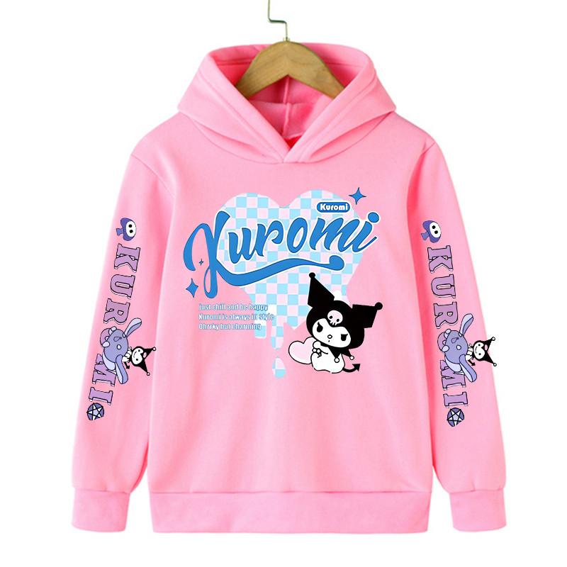 Kids Streetwear Kuromi Children's Hoodie Cute Sweatshirt Manga Kid Girl Boy Top Hoody Clothes