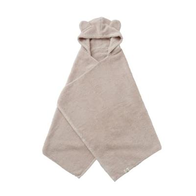 [Amazon.co.jp Exclusive Item] Imabari Towel Japanese-made Baby Bathrobe & Bath Poncho Gift Set (Smoke Pink: Bear Ears)
