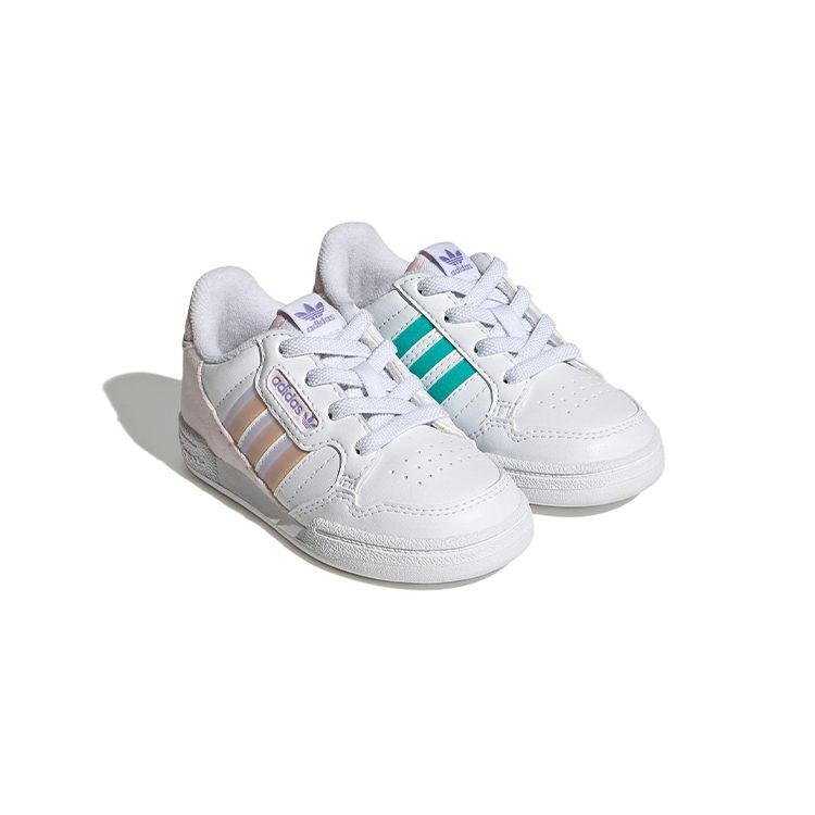 Adidas Originals Continental 80 Fashion Comfortable Non-Slip Durable Low-Top Walking Shoes Baby Shoes White Beige Green GY8140