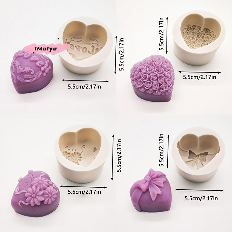 M-3D Love Rose Silicone Soap Mold for Handmade Candles Aromatherapy Chocolate & Cake Decoration Baking Tool for Birthday