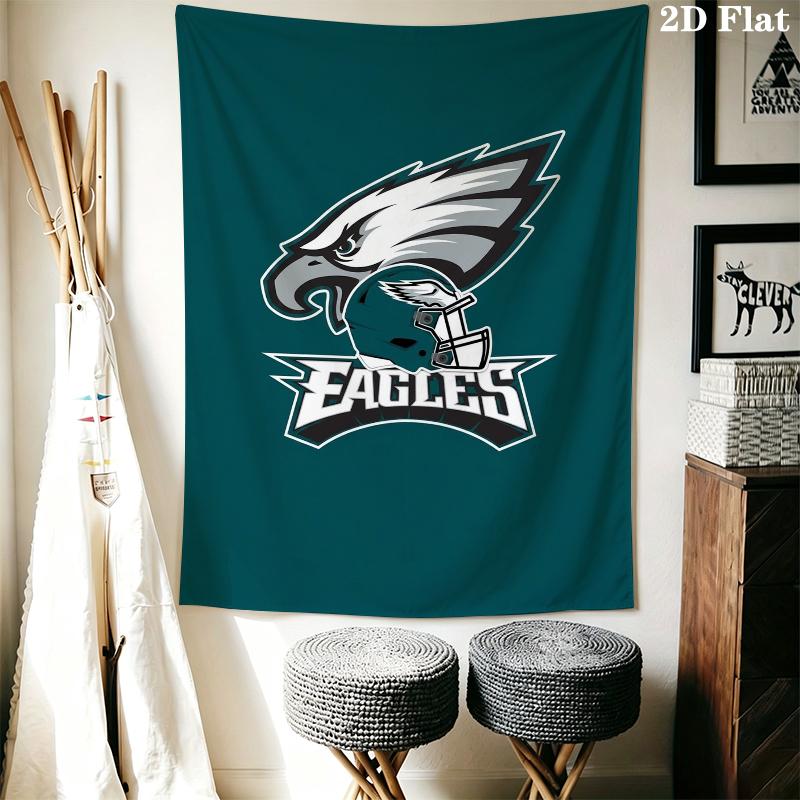 Philadelphia Eagles Wall Tapestry Aesthetic Wall Hanging Printed Fabric Blanket Decorative Tapestries for Bedroom Living Room Home Decor