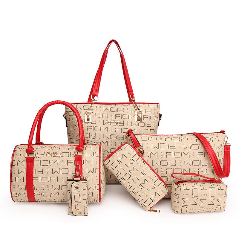 Women's bag new trendy large-capacity fashion portable one shoulder oblique span mother and child bag six-piece bag fashion