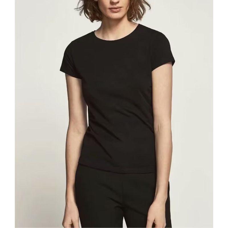 Spring New Arrival Cotton Tee Basic Shirt Base White Shirt Silm round Neck Short Sleeve T-shirt 6850900