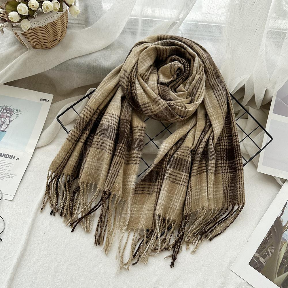 Imitationskaschmirschal Damenmode Herbst und Winter High-End-Feeling Karoschal Neuer Herrenschal Schal