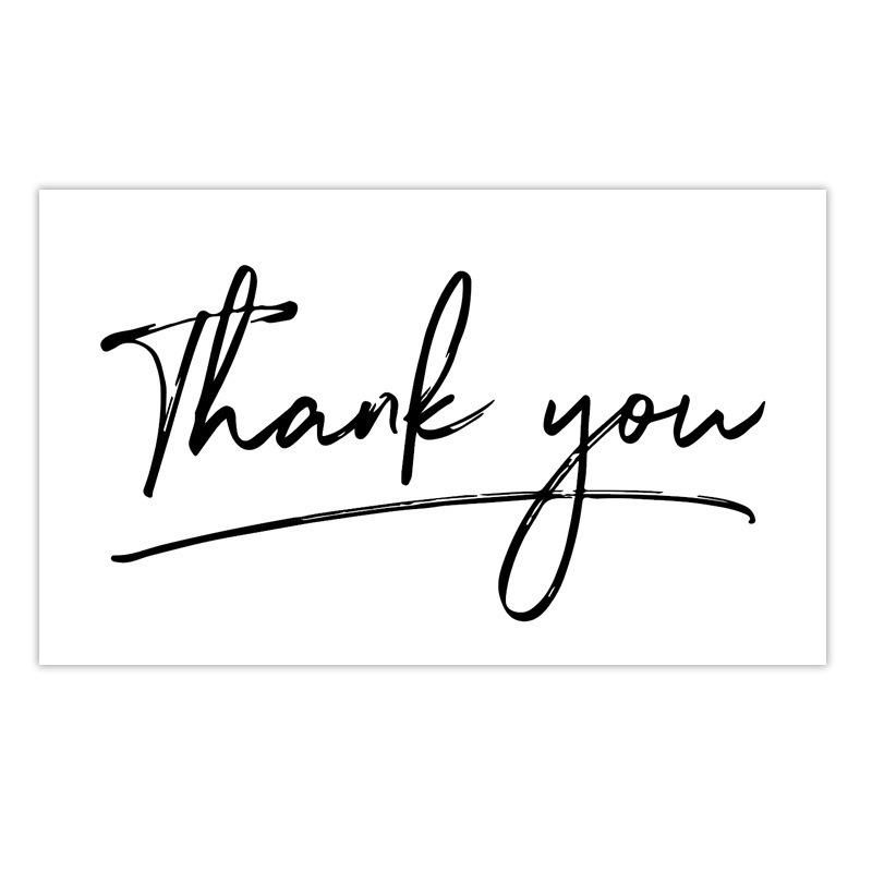 Black Thank You Greeting Cards, 50 Sheets/Pack