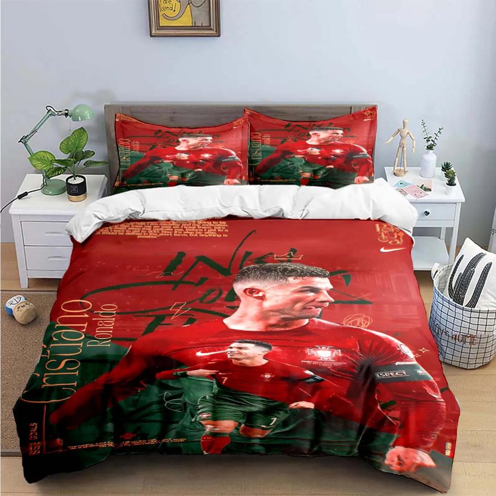 Fashion Football R-Ronaldo Digital Printing Bedding Set Duvet Cover Comforter Bed Youth Kids Girl Boys Birthday Gift